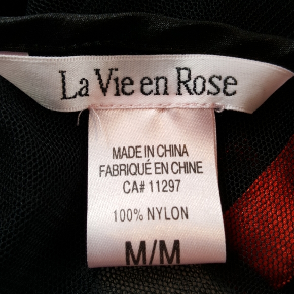 2/$25💥 Sexy Black Sheer Mesh Lingerie La Vie En Rose (M) - Picture 6 of 7